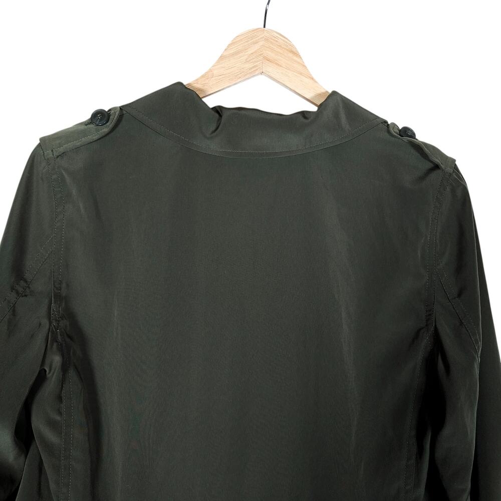 Chicos Utility Jacket 0 Small Green Button Front Coastal Military Chic Casual - Picture 13 of 16